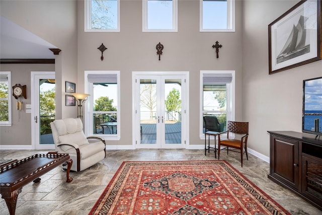 1906 Nogalus Dr, Houston, TX 77532 - foyer featuring a high ceiling and french doors