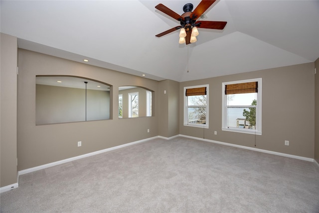 1906 Nogalus Dr, Houston, TX 77532 - carpeted spare room with recessed lighting, ceiling fan, and vaulted ceiling