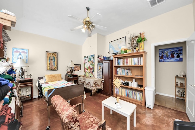 7807 Board Xing, Conroe, TX 77304 - bedroom with lofted ceiling and a ceiling fan
