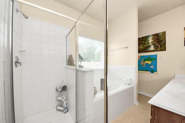 7807 Board Xing, Conroe, TX 77304 - full bathroom featuring a shower stall and double vanity