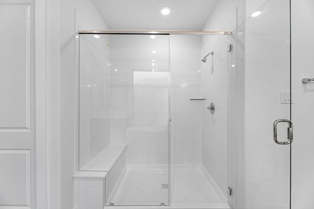 19209 Olive Heath Ln, Magnolia, TX 77355 - bathroom with a shower stall and recessed lighting