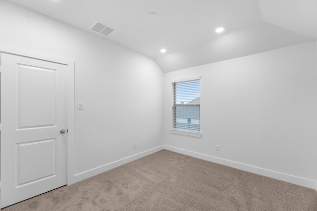 19209 Olive Heath Ln, Magnolia, TX 77355 - carpeted empty room featuring recessed lighting and vaulted ceiling