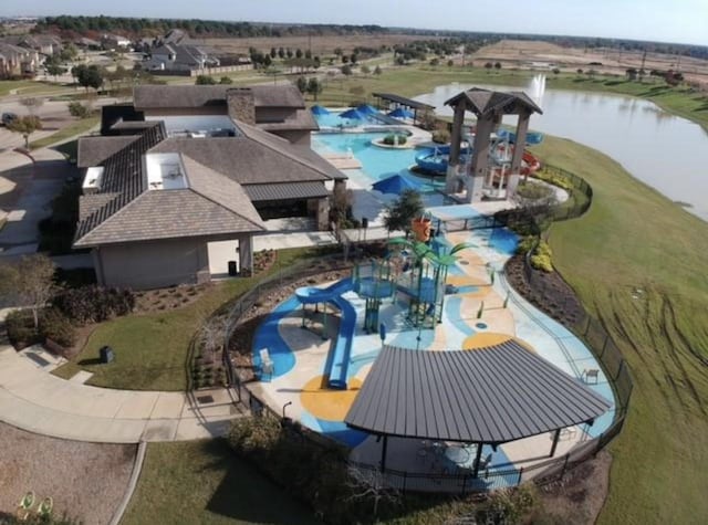 29526 Paytons Park Ln, Katy, TX 77494 - drone / aerial view of a nearby body of water and a pool