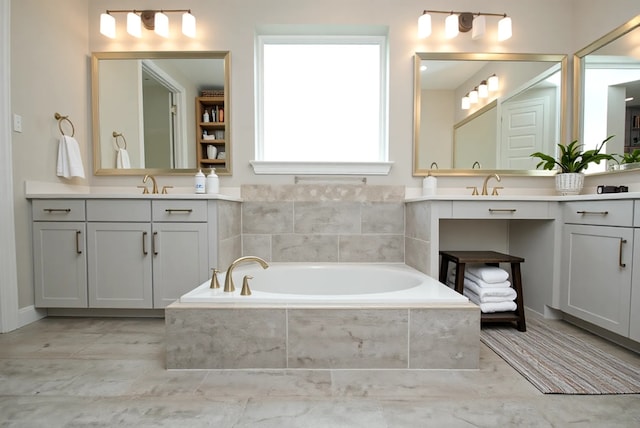 4407 Archer Meadow Ln, Sugar Land, TX 77479 - bathroom featuring two vanities and a bath