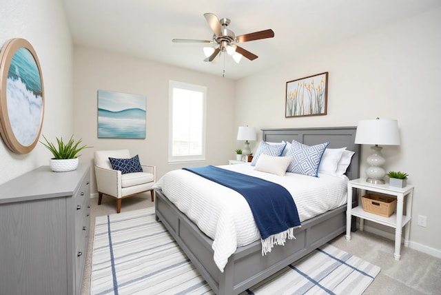 4407 Archer Meadow Ln, Sugar Land, TX 77479 - bedroom with light colored carpet and ceiling fan