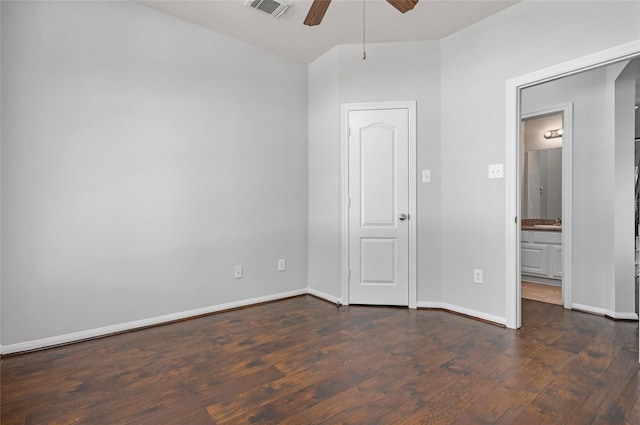 25303 Hall Meadow Ln, Katy, TX 77494 - unfurnished bedroom with dark wood-type flooring and a ceiling fan