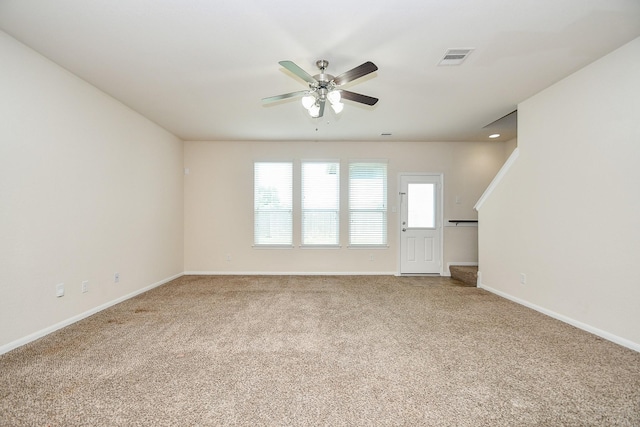 15315 Signal Ridge Way, Cypress, TX 77429 - unfurnished living room with a ceiling fan and carpet flooring