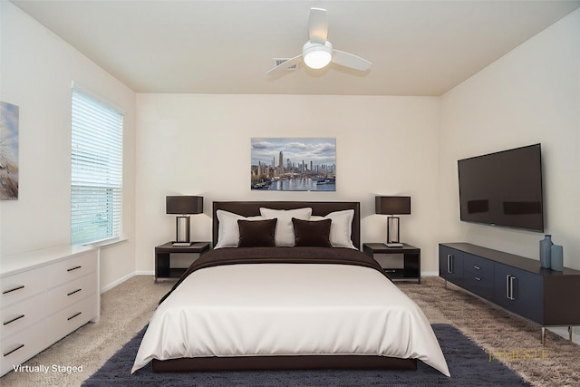 15315 Signal Ridge Way, Cypress, TX 77429 - bedroom with light colored carpet and a ceiling fan