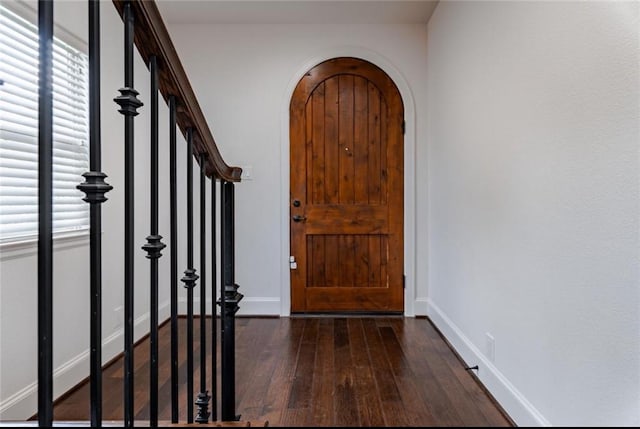 5708 Dolores St Unit A, Houston, TX 77057 - entryway featuring hardwood / wood-style floors, arched walkways, and healthy amount of natural light