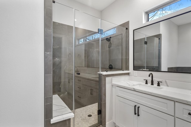 5361 Creekmont Oaks Ln, Houston, TX 77091 - full bath with vanity and a stall shower