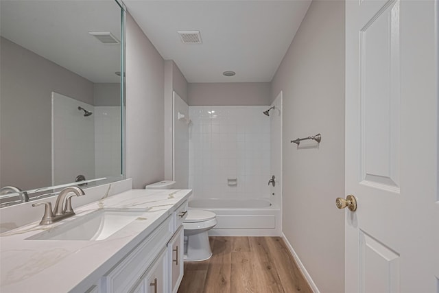 7419 Foxton Place Ct, Houston, TX 77095 - full bath featuring vanity, wood finished floors, and shower / bathtub combination