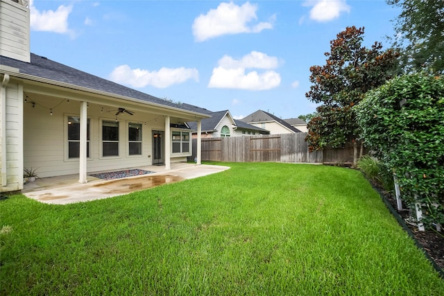13315 Lake Passage Ln, Houston, TX 77044 - view of yard with a patio area and a ceiling fan