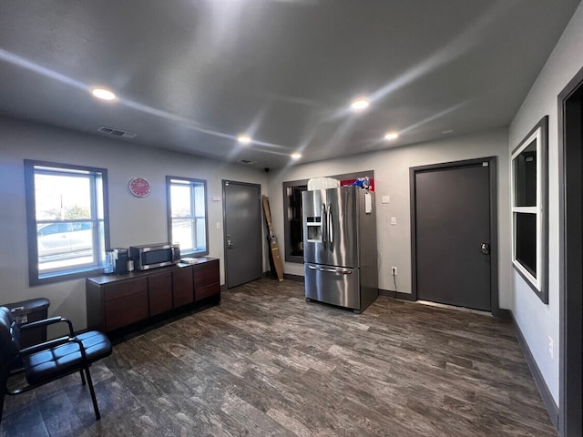 10195 Doolittle, Mckinney, TX 75071 - kitchen featuring appliances with stainless steel finishes, dark wood-type flooring, and recessed lighting