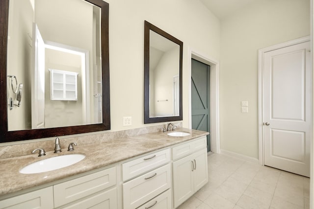 5617 Kiam St Unit A, Houston, TX 77007 - full bath featuring double vanity and tile patterned floors