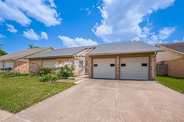 5615 Briarwood Forest Dr, Houston, TX 77088 - ranch-style home featuring brick siding, driveway, a garage, and a shingled roof