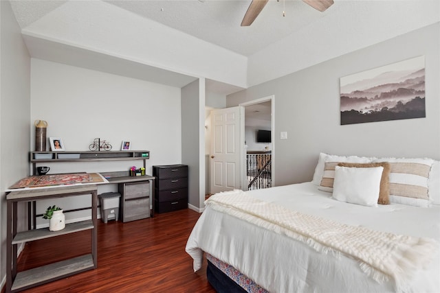 5411 Holly View Dr, Houston, TX 77091 - bedroom featuring dark wood-style floors and ceiling fan