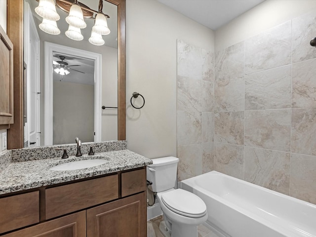 11913 Barryknoll Ln, Houston, TX 77024 - full bath featuring vanity, ceiling fan, and washtub / shower combination