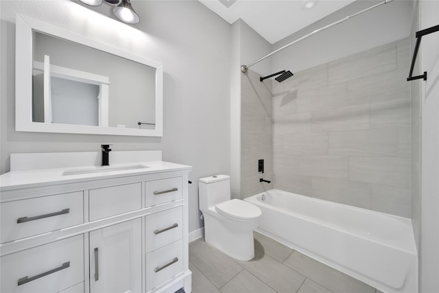 6727 Parker Oaks Ln, Houston, TX 77076 - bathroom with vanity, shower / bathtub combination, and tile patterned floors