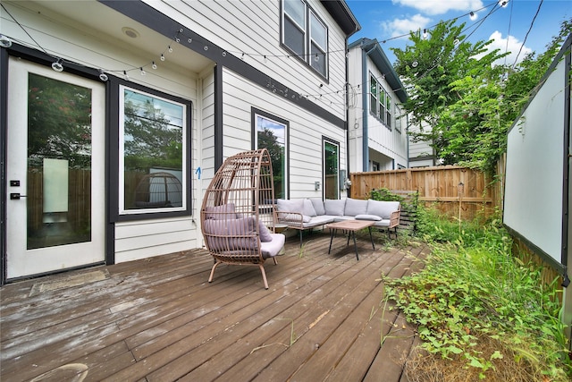 6727 Parker Oaks Ln, Houston, TX 77076 - wooden terrace with outdoor lounge area