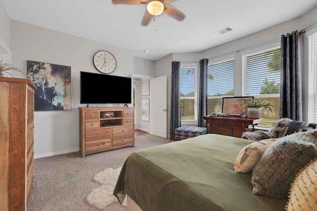 12350 Castano Creek Dr, Humble, TX 77346 - bedroom featuring light colored carpet and a ceiling fan