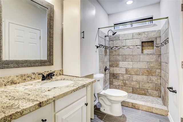 8100 Cambridge St Unit 49, Houston, TX 77054 - bathroom with vanity and tiled shower