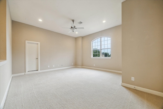 4503 Riley Way Ln, Sugar Land, TX 77479 - unfurnished room featuring a ceiling fan, carpet flooring, and recessed lighting