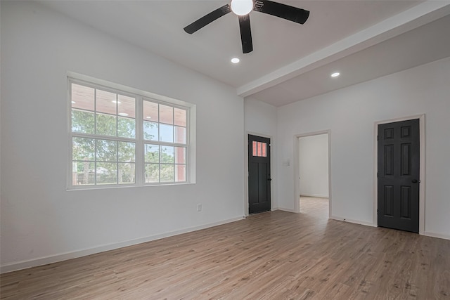 1014 13th St, Galveston, TX 77550 - spare room featuring light wood finished floors, recessed lighting, and a ceiling fan
