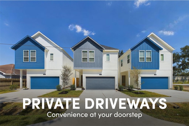 5022 Broom St, Houston, TX 77091 - view of front of home with an attached garage and board and batten siding