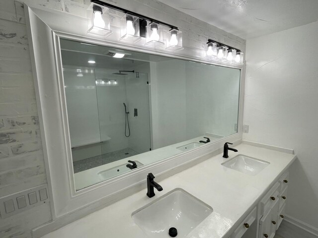 3419 Willowrun Dr, Montgomery, TX 77356 - bathroom featuring an enclosed shower and double vanity