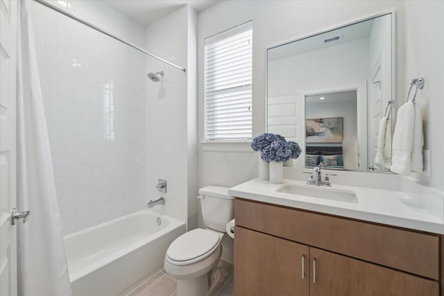 1804 Elysian St, Houston, TX 77026 - full bathroom with vanity, shower / tub combo, and tile patterned flooring