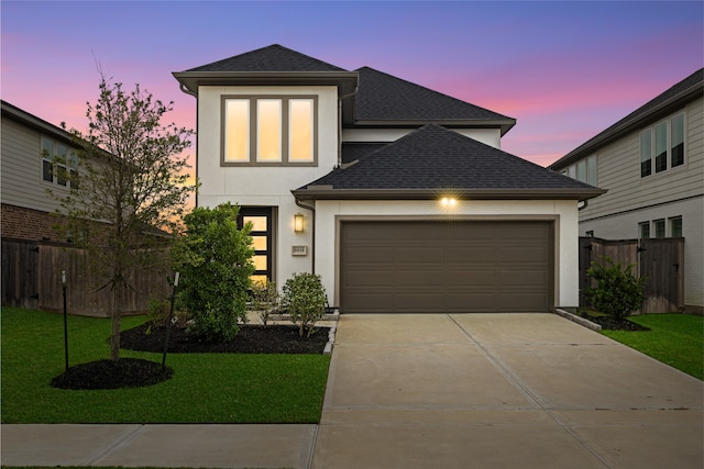 8814 Riverton Ridge Rd, Cypress, TX 77433 - view of front of property with a shingled roof, stucco siding, concrete driveway, and an attached garage