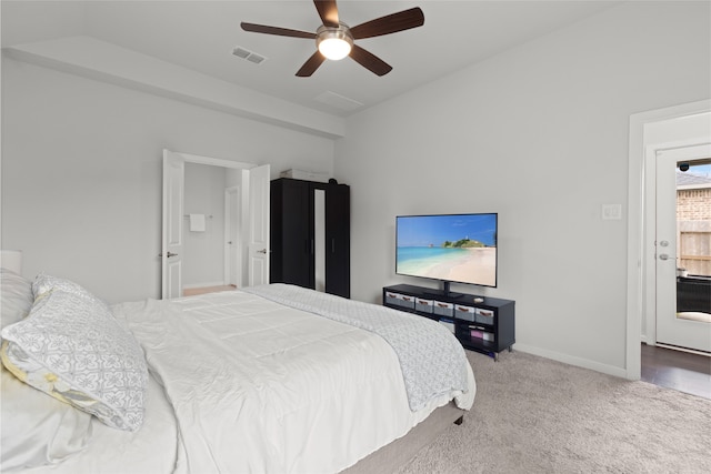 8814 Riverton Ridge Rd, Cypress, TX 77433 - carpeted bedroom featuring baseboards and ceiling fan