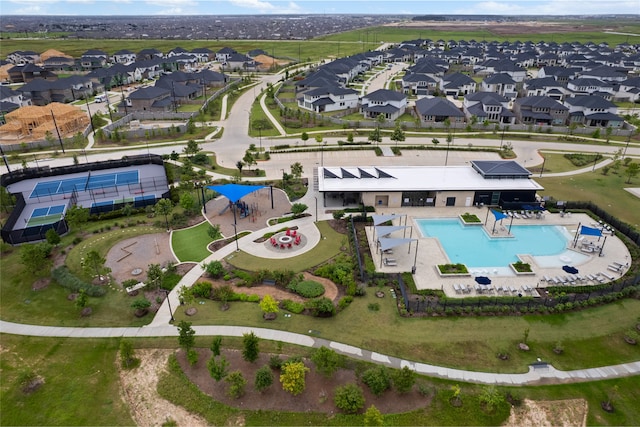8814 Riverton Ridge Rd, Cypress, TX 77433 - aerial view of property and surrounding area with a pool area and nearby suburban area