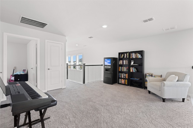 8814 Riverton Ridge Rd, Cypress, TX 77433 - sitting room featuring carpet and recessed lighting