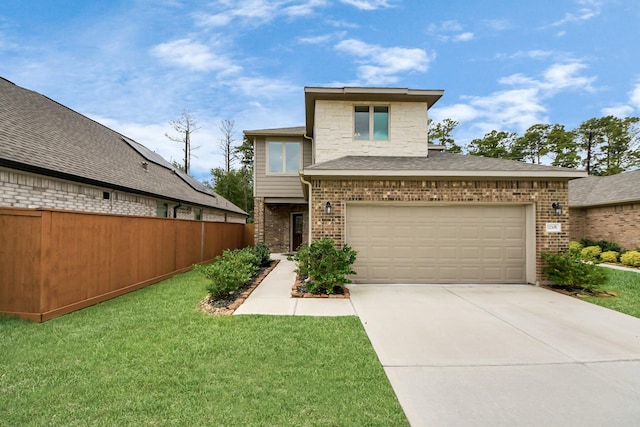 12306 Belhaven Terrace Dr, Houston, TX 77044 - view of front of property featuring brick siding, concrete driveway, and an attached garage