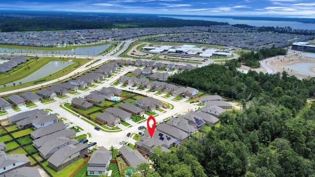 12306 Belhaven Terrace Dr, Houston, TX 77044 - aerial view of property's location featuring nearby suburban area and a nearby body of water