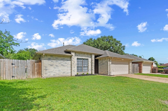 11423 Sunny Creek Dr, Houston, TX 77066 - view of front of home with an attached garage, brick siding, concrete driveway, and roof with shingles