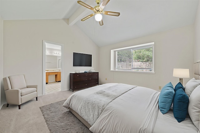 11423 Sunny Creek Dr, Houston, TX 77066 - bedroom with light carpet, ceiling fan, and ensuite bath