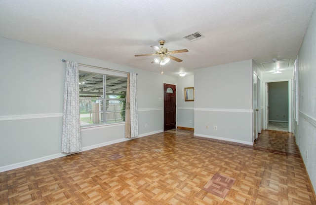 10131 Tangiers Rd, Houston, TX 77041 - empty room featuring ceiling fan and attic access