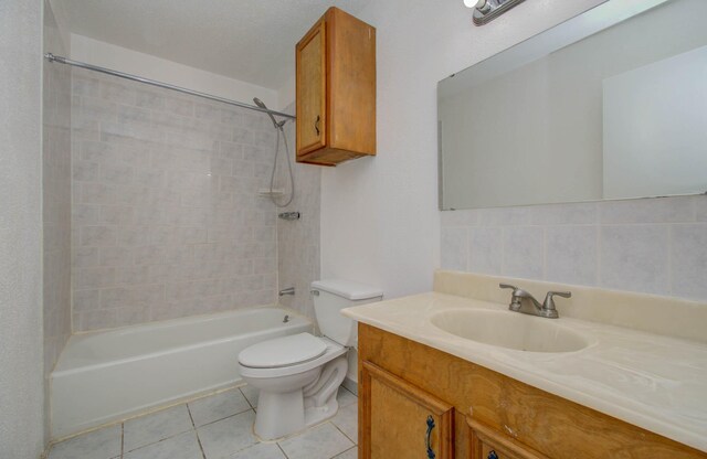 10131 Tangiers Rd, Houston, TX 77041 - full bathroom featuring shower / bathtub combination, vanity, and tile patterned flooring