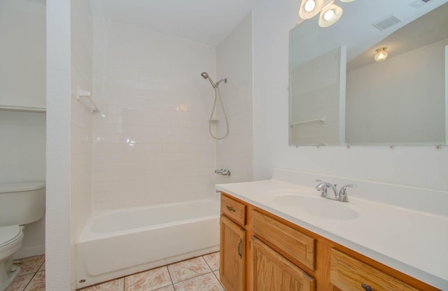 10131 Tangiers Rd, Houston, TX 77041 - full bathroom with vanity, tile patterned flooring, and shower / bathtub combination