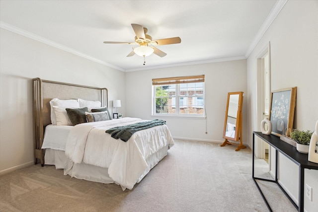 2065 Winrock Blvd Unit 55, Houston, TX 77057 - bedroom featuring crown molding, light colored carpet, and a ceiling fan
