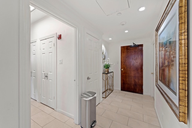651 Bering Dr Unit 303, Houston, TX 77057 - hallway with light tile patterned floors and recessed lighting