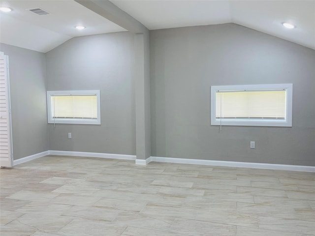 506 N Hackberry St, Sweeny, TX 77480 - additional living space featuring vaulted ceiling, recessed lighting, and light marble finish floors