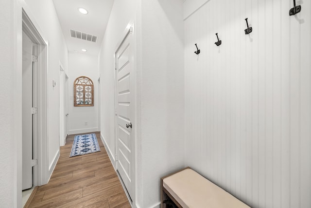 3019 Bluestem Rd, Katy, TX 77493 - mudroom with light wood-style flooring and recessed lighting