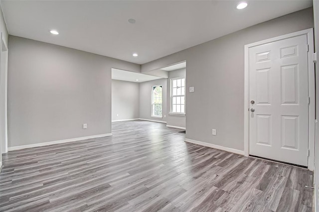 7918 Battleoak Dr, Houston, TX 77040 - unfurnished room with wood finished floors and recessed lighting