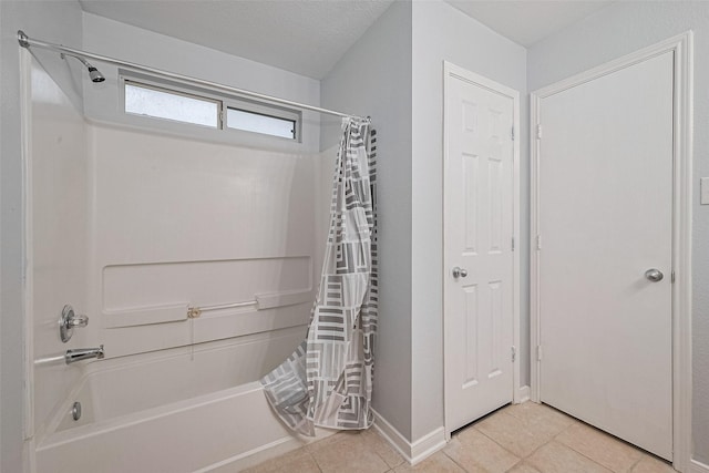 2123 Gable Hollow Ln, Katy, TX 77450 - bathroom featuring shower / tub combo and tile patterned flooring