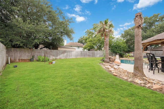 6319 Founding Dr, Katy, TX 77449 - fenced backyard with a gazebo and a patio