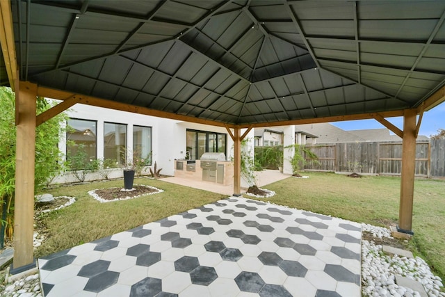 29602 Beech Tree Bnd, Fulshear, TX 77494 - view of patio with exterior kitchen and a gazebo