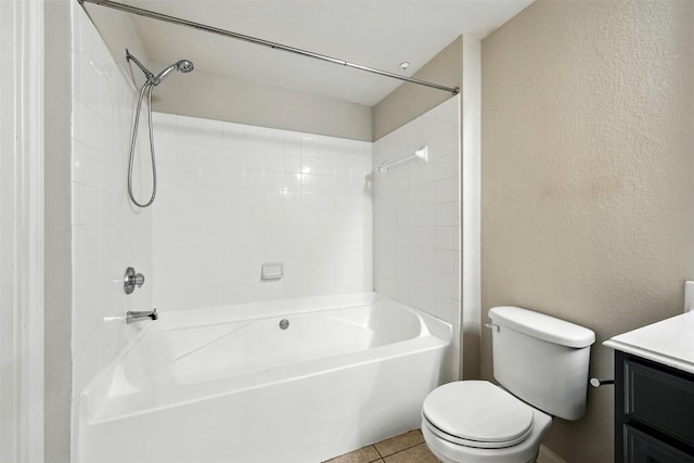 7575 Kirby Dr Unit 2204, Houston, TX 77030 - full bath featuring vanity, shower / bathtub combination, tile patterned floors, and a textured wall